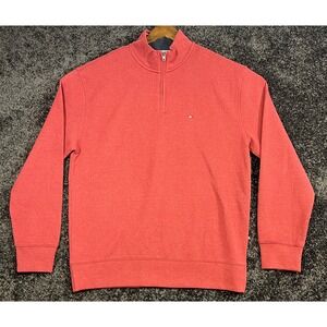NWT Tommy Hilfiger Mens Quarter Zip Pullover Sweater Red Maroon M ($80 New)